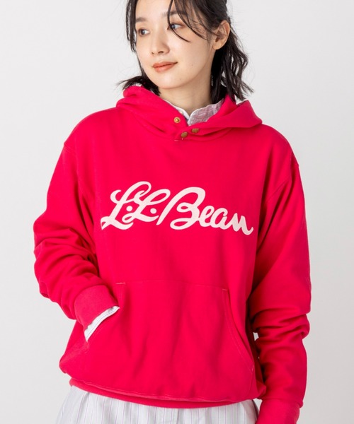 L.L.Bean(エルエルビーン)の「【JAPAN EDITION】ポーテージ・フード・スウェットシャツ(パーカー・レディース・ライトグレー/ピンク/ネイビー・MEDIUM)」の4枚目の写真