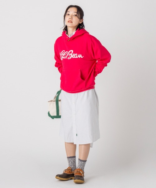 L.L.Bean(エルエルビーン)の「【JAPAN EDITION】ポーテージ・フード・スウェットシャツ(パーカー・レディース・ライトグレー/ピンク/ネイビー・MEDIUM)」の7枚目の写真