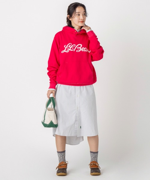 L.L.Bean(エルエルビーン)の「【JAPAN EDITION】ポーテージ・フード・スウェットシャツ(パーカー・レディース・ライトグレー/ピンク/ネイビー・MEDIUM)」の8枚目の写真