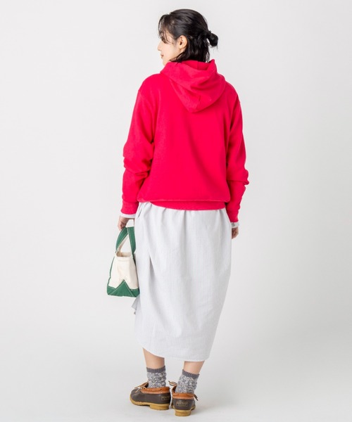 L.L.Bean(エルエルビーン)の「【JAPAN EDITION】ポーテージ・フード・スウェットシャツ(パーカー・レディース・ライトグレー/ピンク/ネイビー・MEDIUM)」の9枚目の写真