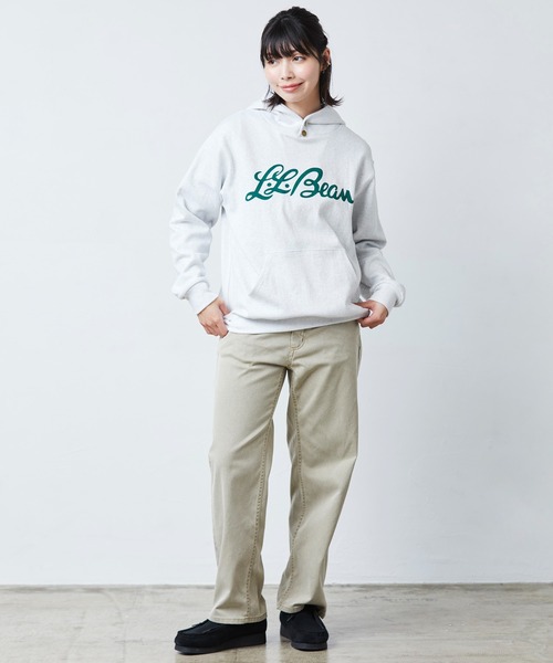 L.L.Bean(エルエルビーン)の「【JAPAN EDITION】ポーテージ・フード・スウェットシャツ(パーカー・レディース・ライトグレー/ピンク/ネイビー・MEDIUM)」の18枚目の写真