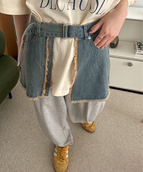 PILIT(ピリット)の「デニムラップスカート(スカート・レディース・サックスブルー/ブルー・MEDIUM)」の5枚目の写真