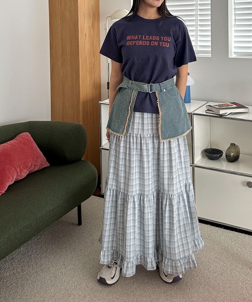 PILIT(ピリット)の「デニムラップスカート(スカート・レディース・サックスブルー/ブルー・MEDIUM)」の8枚目の写真