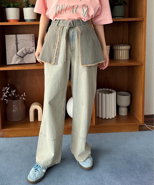 PILIT(ピリット)の「デニムラップスカート(スカート・レディース・サックスブルー/ブルー・MEDIUM)」の12枚目の写真