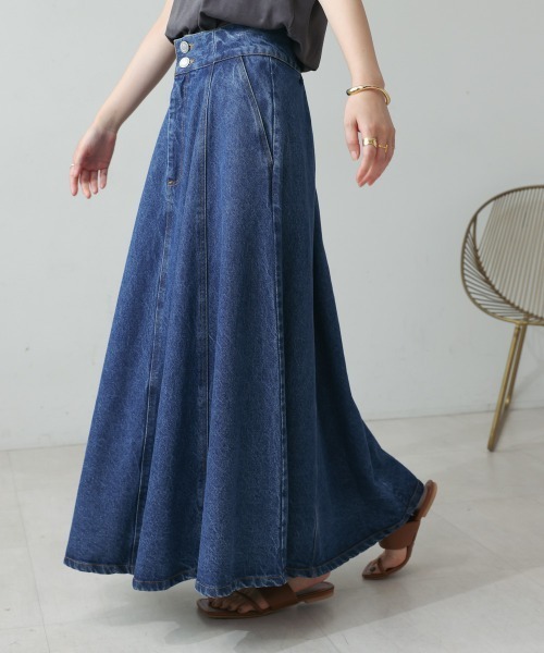 Bou Jeloud（ブージュルード）の「12ozデニム8パネルスカート（デニムスカート・レディース・インディゴブルー/ブルー・38）」の5枚目の写真