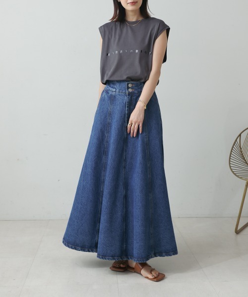 Bou Jeloud（ブージュルード）の「12ozデニム8パネルスカート（デニムスカート・レディース・インディゴブルー/ブルー・38）」の6枚目の写真