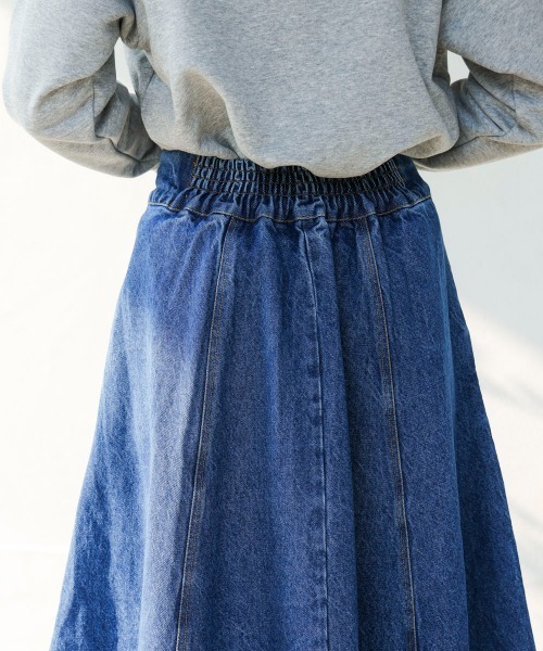 Bou Jeloud（ブージュルード）の「12ozデニム8パネルスカート（デニムスカート・レディース・インディゴブルー/ブルー・38）」の14枚目の写真