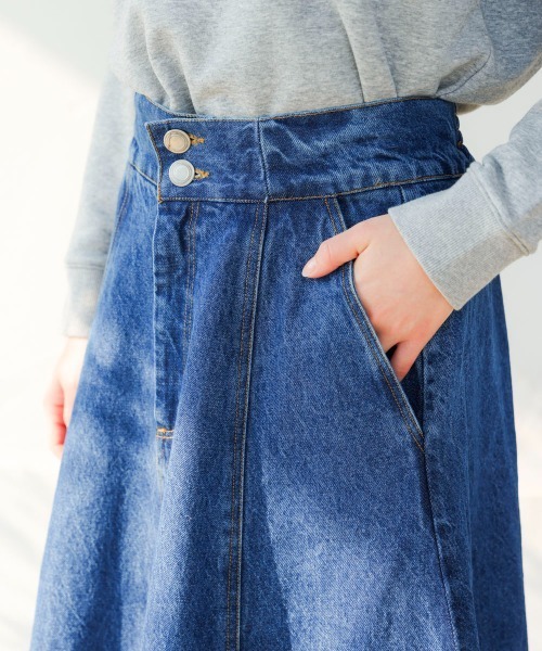 Bou Jeloud（ブージュルード）の「12ozデニム8パネルスカート（デニムスカート・レディース・インディゴブルー/ブルー・38）」の15枚目の写真