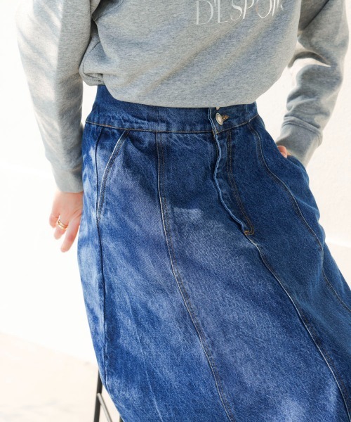 Bou Jeloud（ブージュルード）の「12ozデニム8パネルスカート（デニムスカート・レディース・インディゴブルー/ブルー・38）」の16枚目の写真