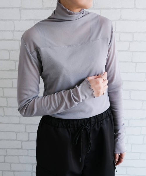 aquagarage(アクアガレージ)の「裏起毛シアートップス(Tシャツ/カットソー・レディース・ブラック/アイボリー/グレー・M/L)」の3枚目の写真