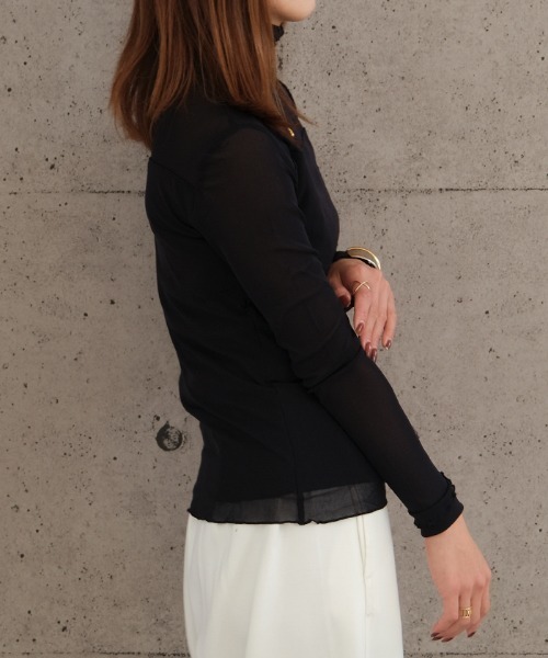 aquagarage(アクアガレージ)の「裏起毛シアートップス(Tシャツ/カットソー・レディース・ブラック/アイボリー/グレー・M/L)」の20枚目の写真