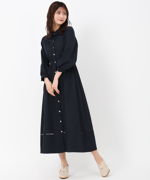 MISCH MASCH（ミッシュマッシュ）の「ハシゴレース切替シャツワンピース（ワンピース・レディース・ベージュ/ネイビー/ブルー・S/M）」の17枚目の写真