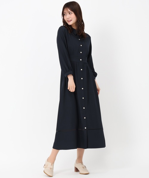 MISCH MASCH（ミッシュマッシュ）の「ハシゴレース切替シャツワンピース（ワンピース・レディース・ベージュ/ネイビー/ブルー・S/M）」の18枚目の写真