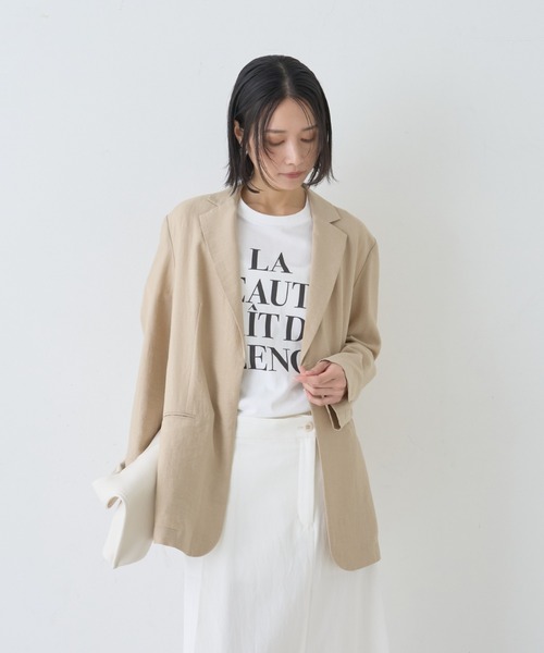 Rouge vif（ルージュヴィフ）の「シングルテーラージャケット/軽羽織/ライトアウター/春服/オフィスカジュアル/手洗い可能/ポケット付き（テーラードジャケット・レディース・ブラック/ベージュ/セージグリーン・38/36）」の18枚目の写真