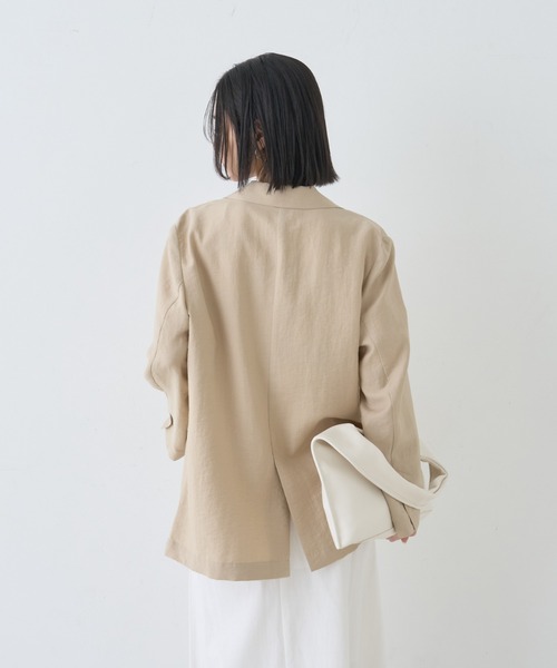 Rouge vif（ルージュヴィフ）の「シングルテーラージャケット/軽羽織/ライトアウター/春服/オフィスカジュアル/手洗い可能/ポケット付き（テーラードジャケット・レディース・ブラック/ベージュ/セージグリーン・38/36）」の20枚目の写真