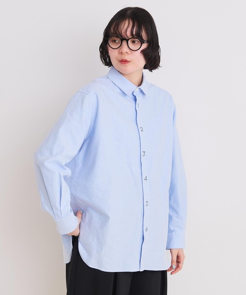 40/1 オックス 数字刺繍 長袖シャツ（シャツ/ブラウス）｜I am I