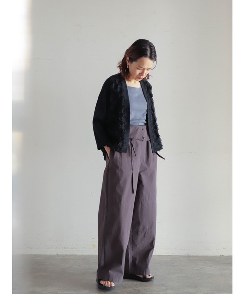 カーディガン シャーリングショートカーデ レディース GYDA カーディガン シャーリング2WAYショートカーディガン