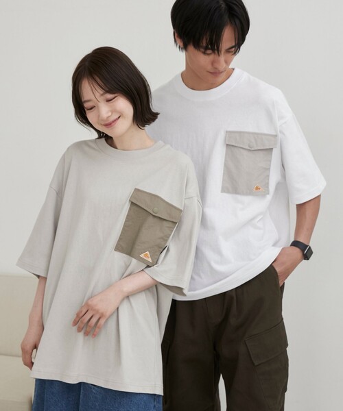 KELTY(ケルティ)の「KELTY(ケルティ)別注フラップポケット切替Tシャツ(Tシャツ/カットソー・メンズ・ライトグレー/ブラック/ホワイト・L/M)」の4枚目の写真