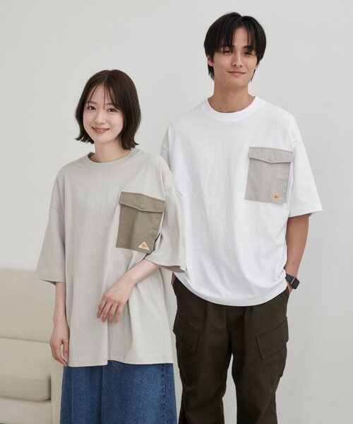 KELTY(ケルティ)の「KELTY(ケルティ)別注フラップポケット切替Tシャツ(Tシャツ/カットソー・メンズ・ライトグレー/ブラック/ホワイト・L/M)」の6枚目の写真