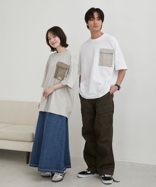 KELTY(ケルティ)の「KELTY(ケルティ)別注フラップポケット切替Tシャツ(Tシャツ/カットソー・メンズ・ライトグレー/ブラック/ホワイト・L/M)」の8枚目の写真
