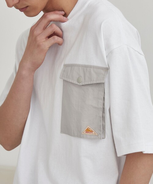 KELTY(ケルティ)の「KELTY(ケルティ)別注フラップポケット切替Tシャツ(Tシャツ/カットソー・メンズ・ライトグレー/ブラック/ホワイト・L/M)」の9枚目の写真