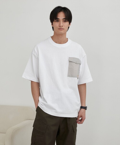 KELTY(ケルティ)の「KELTY(ケルティ)別注フラップポケット切替Tシャツ(Tシャツ/カットソー・メンズ・ライトグレー/ブラック/ホワイト・L/M)」の10枚目の写真