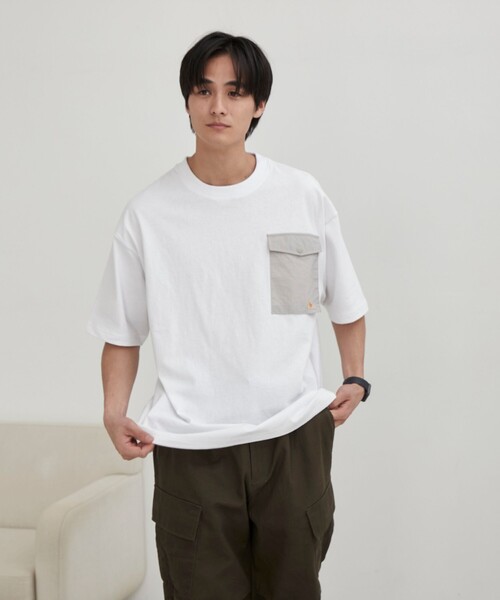 KELTY(ケルティ)の「KELTY(ケルティ)別注フラップポケット切替Tシャツ(Tシャツ/カットソー・メンズ・ライトグレー/ブラック/ホワイト・L/M)」の13枚目の写真