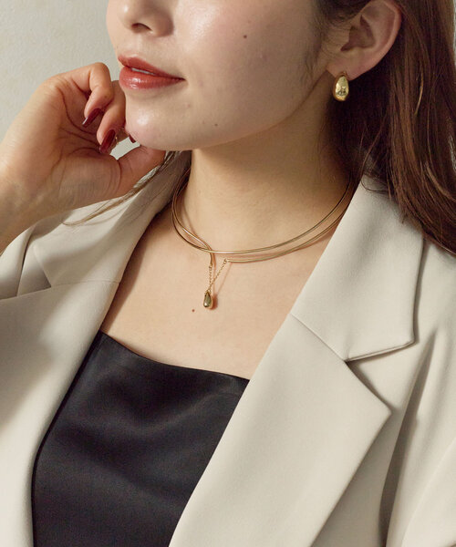 Thevon(ゼボン)の「【Mayu企画】レイヤードドロップチョーカー(サージカルステンレス)(ネックレス・レディース・ゴールド/シルバー・FREE)」の12枚目の写真