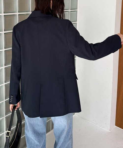 Doux archives（ドゥアルシーヴ）の「ダブルジャケット（テーラードジャケット・レディース・ベージュ/ネイビー・38）」の13枚目の写真