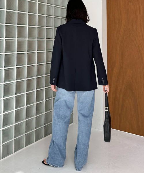 Doux archives（ドゥアルシーヴ）の「ダブルジャケット（テーラードジャケット・レディース・ベージュ/ネイビー・38）」の5枚目の写真