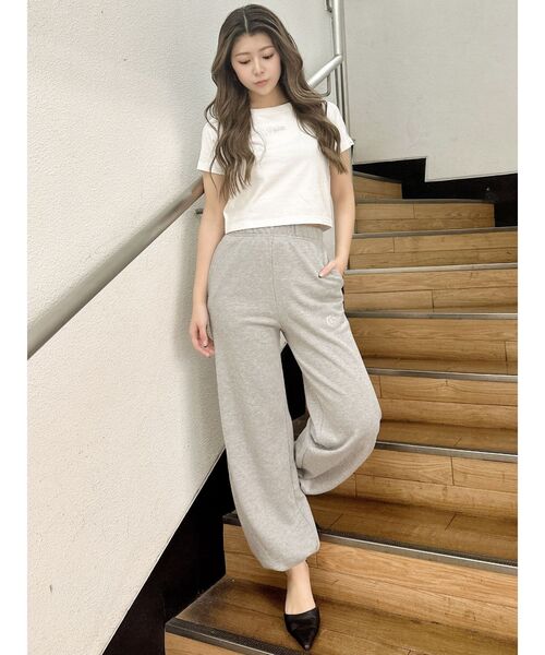 GYDA(ジェイダ)の「GYDA bijouスウェットジョガーパンツ(スウェットパンツ・レディース・グレー/ブラック・FREE)」の6枚目の写真
