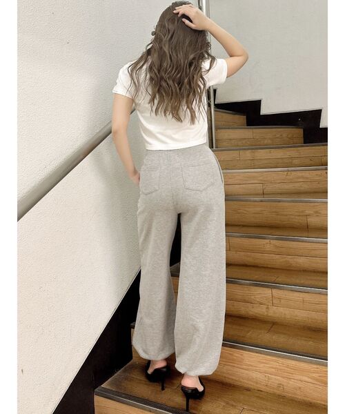 GYDA(ジェイダ)の「GYDA bijouスウェットジョガーパンツ(スウェットパンツ・レディース・グレー/ブラック・FREE)」の7枚目の写真