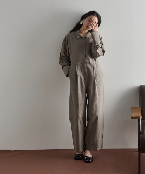 THE YOn（ザヨン）の「シャンブレーシャツオールインワン（つなぎ