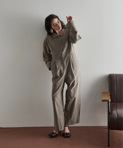 MAATEE & SONS シャンブレーオールインワン THE YOn（ザヨン）の「シャンブレーシャツオールインワン