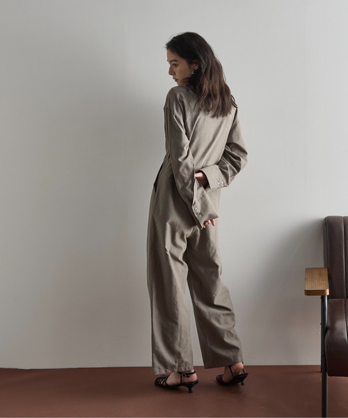 THE YOn（ザヨン）の「シャンブレーシャツオールインワン（つなぎ/オールインワン・レディース・ブラウン/ピンク/ストライプ・FREE）」の10枚目の写真