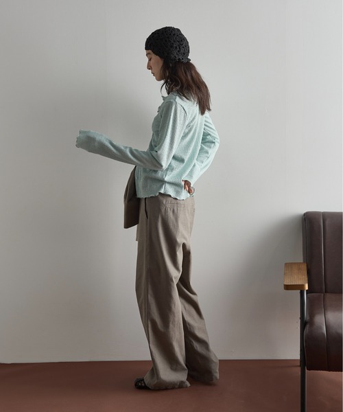 THE YOn（ザヨン）の「シャンブレーシャツオールインワン（つなぎ/オールインワン・レディース・ブラウン/ピンク/ストライプ・FREE）」の19枚目の写真