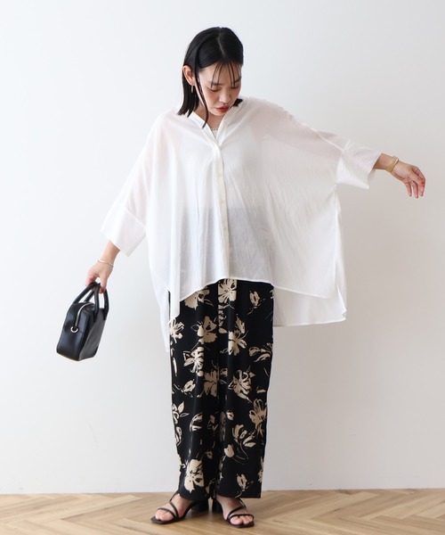AMERICAN HOLIC(アメリカンホリック)の「接触冷感Vネックシアー半袖BIGシャツ(シャツ/ブラウス・レディース・ブラック/サックスブルー/その他6/オフホワイト/ネイビー/ストライプ・FREE)」の18枚目の写真