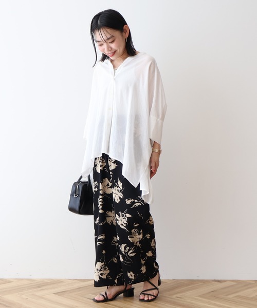 AMERICAN HOLIC(アメリカンホリック)の「接触冷感Vネックシアー半袖BIGシャツ(シャツ/ブラウス・レディース・ブラック/サックスブルー/その他6/オフホワイト/ネイビー/ストライプ・FREE)」の19枚目の写真