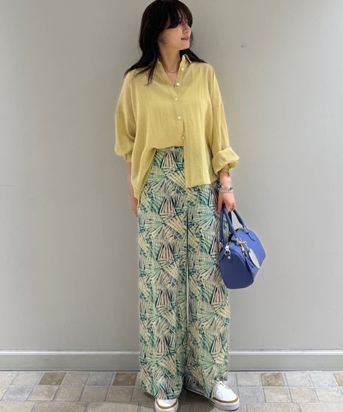 Jines(ジネス)の「AMARAボタニカルプリントワイドパンツ(その他パンツ・レディース・グリーン・38)」の20枚目の写真