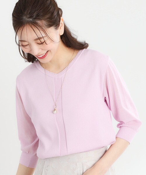 Reflect / リフレクト 【夏SALE／WEB先行カラーあり／手洗い可】透かし柄デザインニット セール】【夏SALE／WEB先行カラーあり／手洗い可】透かし柄