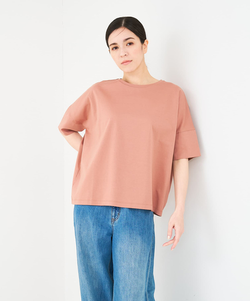 collex（コレックス）の「【接触冷感・UVカット】コンパクトクールTシャツ（Tシャツ/カットソー・レディース・ホワイト/ライトブルー/チャコールグレー/ピンクベージュ・フリー）」の4枚目の写真