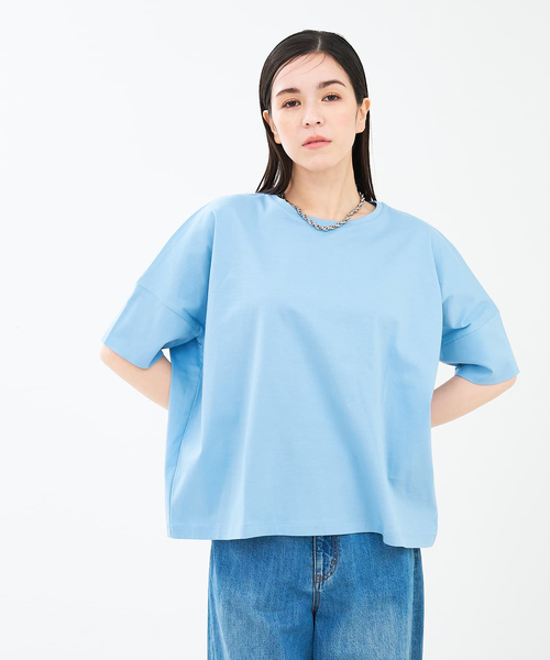 collex（コレックス）の「【接触冷感・UVカット】コンパクトクールTシャツ（Tシャツ/カットソー・レディース・ホワイト/ライトブルー/チャコールグレー/ピンクベージュ・フリー）」の3枚目の写真