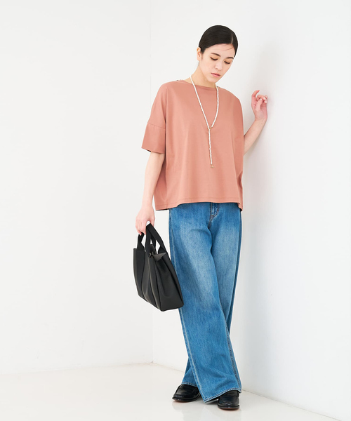 collex（コレックス）の「【接触冷感・UVカット】コンパクトクールTシャツ（Tシャツ/カットソー・レディース・ホワイト/ライトブルー/チャコールグレー/ピンクベージュ・フリー）」の6枚目の写真