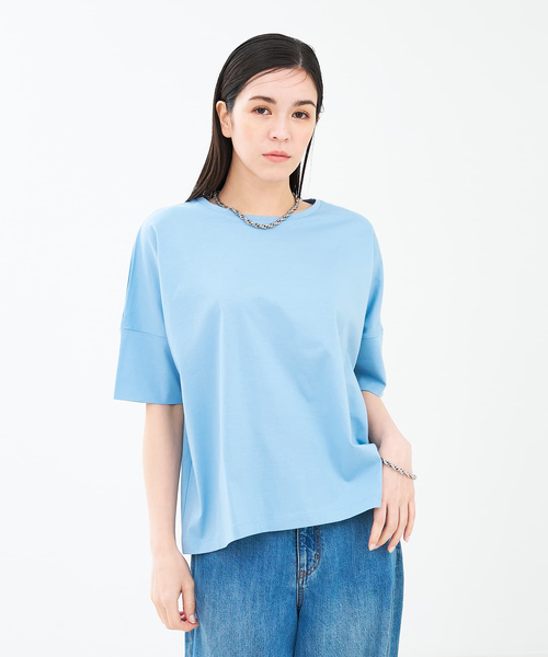 collex（コレックス）の「【接触冷感・UVカット】コンパクトクールTシャツ（Tシャツ/カットソー・レディース・ホワイト/ライトブルー/チャコールグレー/ピンクベージュ・フリー）」の9枚目の写真