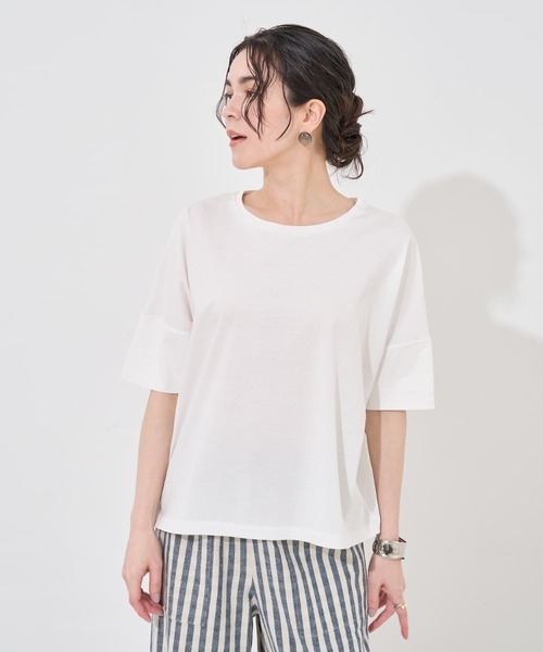 collex（コレックス）の「【接触冷感・UVカット】コンパクトクールTシャツ（Tシャツ/カットソー・レディース・ホワイト/ライトブルー/チャコールグレー/ピンクベージュ・フリー）」の22枚目の写真