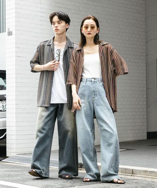 SENSE OF PLACE by URBAN RESEARCH（センスオブプレイスバイアーバンリサーチ）の「『ユニセックス』アソートレースオープンカラーショートスリーブシャツ（シャツ/ブラウス・メンズ・アイボリー/ブラック/ブルー系その他/ネイビー/ホワイト系その他/ブラウン・SMALL/MEDIUM/LARGE/X-LARGE）」の19枚目の写真