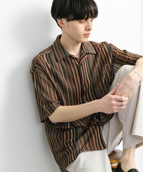 SENSE OF PLACE by URBAN RESEARCH（センスオブプレイスバイアーバンリサーチ）の「『ユニセックス』アソートレースオープンカラーショートスリーブシャツ（シャツ/ブラウス・メンズ・アイボリー/ブラック/ブルー系その他/ネイビー/ホワイト系その他/ブラウン・SMALL/MEDIUM/LARGE/X-LARGE）」の20枚目の写真