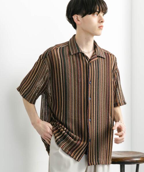 SENSE OF PLACE by URBAN RESEARCH（センスオブプレイスバイアーバンリサーチ）の「『ユニセックス』アソートレースオープンカラーショートスリーブシャツ（シャツ/ブラウス・メンズ・アイボリー/ブラック/ブルー系その他/ネイビー/ホワイト系その他/ブラウン・SMALL/MEDIUM/LARGE/X-LARGE）」の13枚目の写真