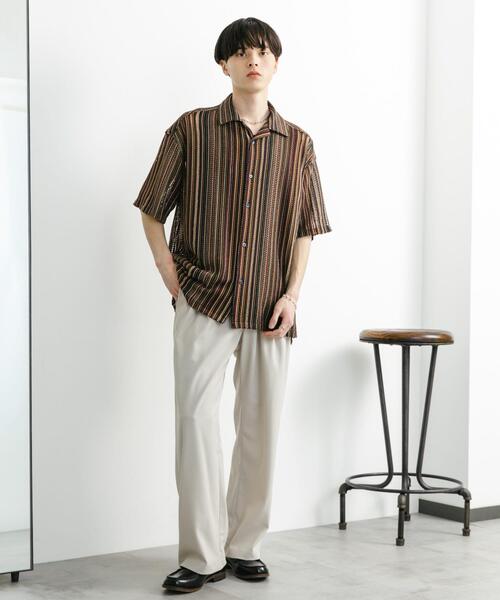 SENSE OF PLACE by URBAN RESEARCH（センスオブプレイスバイアーバンリサーチ）の「『ユニセックス』アソートレースオープンカラーショートスリーブシャツ（シャツ/ブラウス・メンズ・アイボリー/ブラック/ブルー系その他/ネイビー/ホワイト系その他/ブラウン・SMALL/MEDIUM/LARGE/X-LARGE）」の15枚目の写真