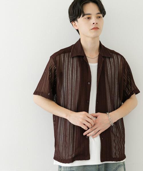 SENSE OF PLACE by URBAN RESEARCH（センスオブプレイスバイアーバンリサーチ）の「『ユニセックス』アソートレースオープンカラーショートスリーブシャツ（シャツ/ブラウス・メンズ・アイボリー/ブラック/ブルー系その他/ネイビー/ホワイト系その他/ブラウン・SMALL/MEDIUM/LARGE/X-LARGE）」の18枚目の写真